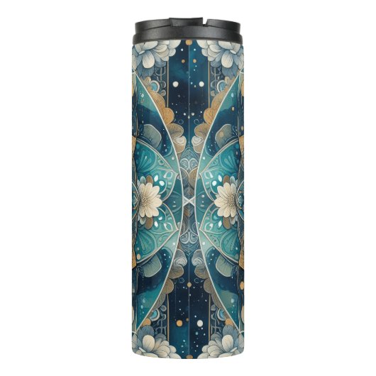 Boho Rustic White Wolf Mandala Thermosbecher (Rückseite)