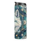 Boho Rustic White Wolf Mandala Thermosbecher (Nach rechts gedreht)