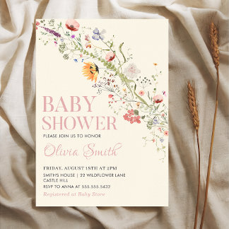 Boho Rustic Wildblume Floral Baby Dusche Einladung