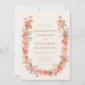 Boho Rustic Wildblume Hochzeit im Herbst Einladung (Vorderseite)