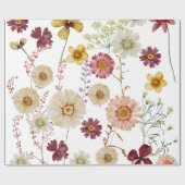 Boho Rustic Wildblume Wrapping Paper Geschenkpapier (Flach)