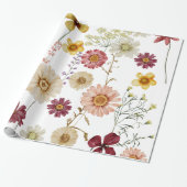 Boho Rustic Wildblume Wrapping Paper Geschenkpapier (Ungerollt)