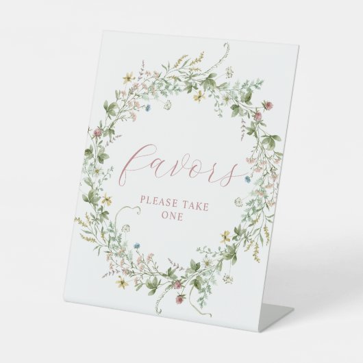 Boho Rustic Wildblumen Duschfavoriten Zeichen Sockelschild (Vorderseite)