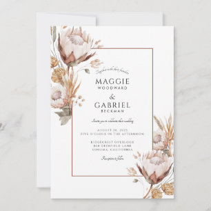 Boho Rustic Wildblumen Hochzeit Einladung