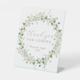 Boho Rustic Wildblumen Vielen Dank für Ihr Kommen Sockelschild