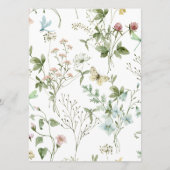 Boho Rustic Wildblumen Wedding Menu Menükarte (Rückseite)