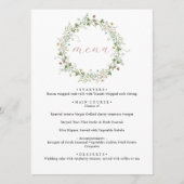 Boho Rustic Wildblumen Wedding Menu Menükarte (Vorderseite)