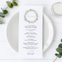 Boho Rustic Wildblumen Wedding Menu