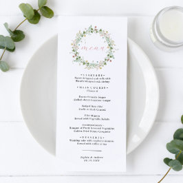 Boho Rustic Wildblumen Wedding Menu Menükarte