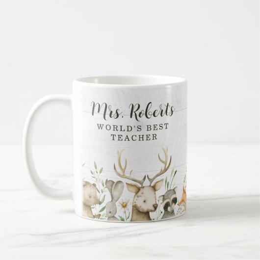Boho Rustic Wildlife Lehrer Wertschätzung Kaffeetasse (Links)