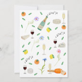 Boho Rustic Wine and Chese Engagement Party Einladung (Rückseite)