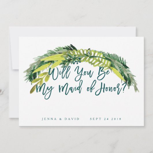 Boho Rustic wird meine Trauzeugin sein Einladung (Vorderseite)