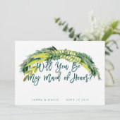 Boho Rustic wird meine Trauzeugin sein Einladung (Stehend Vorderseite)