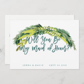 Boho Rustic wird meine Trauzeugin sein Einladung (Vorne/Hinten)