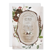 Boho Rustic Wood & Floral Burgund Rose Hochzeit