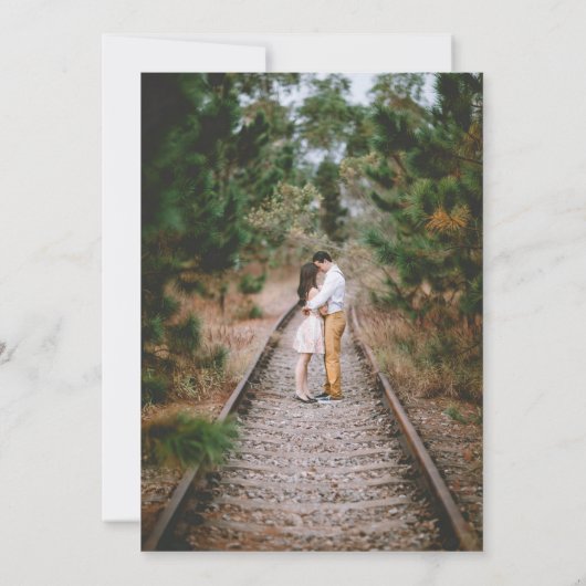 Boho Rustic Wood Greenery Einladung Hochzeit (Rückseite)