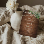 Boho Rustic Wood Greenery Einladung Hochzeit