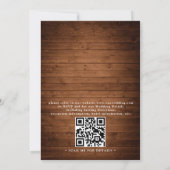 Boho Rustic Wood Greenery Elegant QR Code Wedding Einladung (Rückseite)