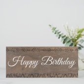 Boho rustic wood look Geschenkgutschein Einladung (Stehend Vorderseite)