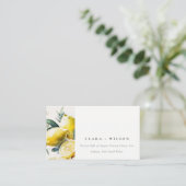 Boho Rustic Yellow Lemon Garden Wedding Website Begleitkarte (Stehend Vorderseite)