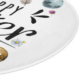 Boho Rustik Wasserfarbe Farbige Frohe Ostern Schneidebrett (Ecke)