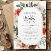 Boho-Rustikal-Blumenhochzeit Einladung