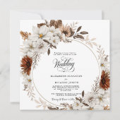 Boho-Rustikal-Blumenhochzeit Einladung (Vorderseite)