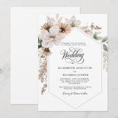 Boho-Rustikal-Blumenhochzeit Einladung (Vorne/Hinten)