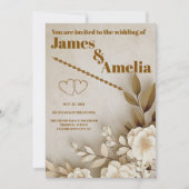 Boho Rustikal | Elegante Hochzeit Einladung (Vorderseite)