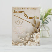 Boho Rustikal | Elegante Hochzeit Einladung (Stehend Vorderseite)