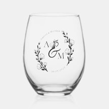 Boho-Rustikal Florale Monogrammierte Initialen Hoc