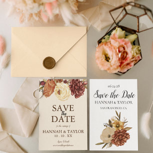 Boho-Rustikal-Herbst-Blumen-Hochzeitsfoto Save The Date