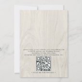 Boho-Rustikal-Holzwidderkopf-Berg-QR-Code-Hochzeit Einladung (Rückseite)