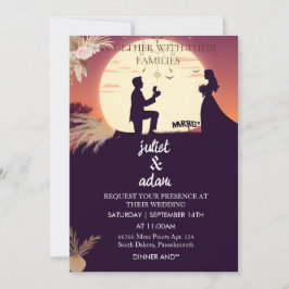Boho rustikal, modern und elegant Twilight Wedding Einladung