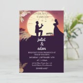 Boho rustikal, modern und elegant Twilight Wedding Einladung (Stehend Vorderseite)