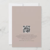 Boho Rustikal Pampas Schrift QR-Code Hochzeit Einladung (Rückseite)