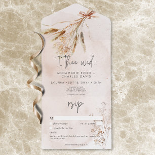 Boho Rustikal Pampas- & Trockenblumenstrauß Kein A All In One Einladung