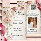 Boho Rustikal Rosa Foto Save the Date Karte