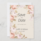 Boho rustikal rosa Korallenfresser, blumengeschmüc Einladung (Vorderseite)