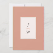 Boho rustikal rosa Korallenfresser, blumengeschmüc Einladung (Rückseite)