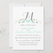 Boho-Rustikal-Volksfest-Hochzeit in Mint Einladung (Vorderseite)