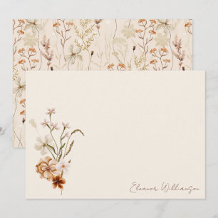 Boho-Rustikal-Wiesenblumen-Blumen-Braut-Party Dankeskarte