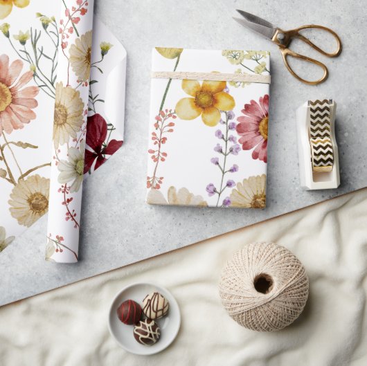 Boho-Rustikal-Wildblumen-Geschenkpapier Geschenkpapier (Kunsthandwerk)