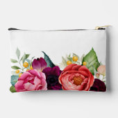 Boho Rustikale Aquarellblüte mit Namen Zubehörtasche (Rückseite)