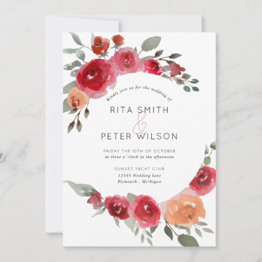 Boho rustikale Aquarellmühle Einladung (Vorderseite)