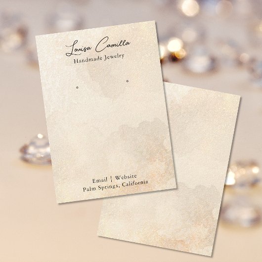 Boho Rustikale Beige Benutzerdefinierte Earring-Di Visitenkarte