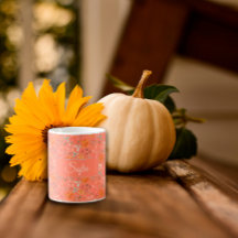 Boho rustikale Blume Aquarellmuster orange