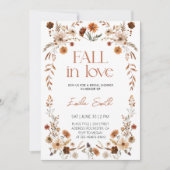 Boho Rustikale Blume Herbst Brautparty Einladung (Vorderseite)