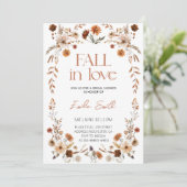 Boho Rustikale Blume Herbst Brautparty Einladung (Stehend Vorderseite)