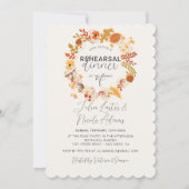 Boho Rustikale Blumenkohle Probe Abendessen Einladung (Vorderseite)